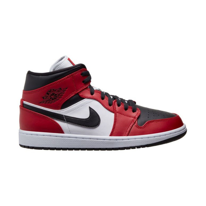 Jordan scarpa sneakers alta da uomo Air Jordan 1 Mid 554724-069 nero-rosso