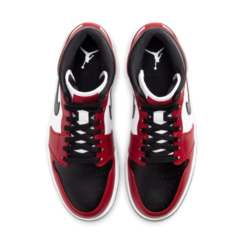 Jordan scarpa sneakers alta da uomo Air Jordan 1 Mid 554724-069 nero-rosso