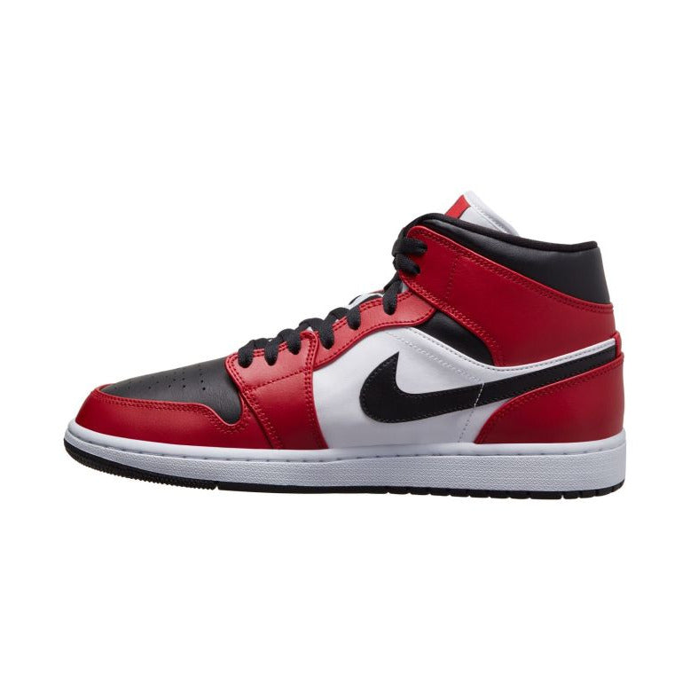 Jordan scarpa sneakers alta da uomo Air Jordan 1 Mid 554724-069 nero-rosso