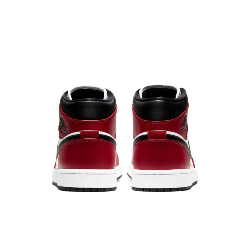 Jordan scarpa sneakers alta da uomo Air Jordan 1 Mid 554724-069 nero-rosso