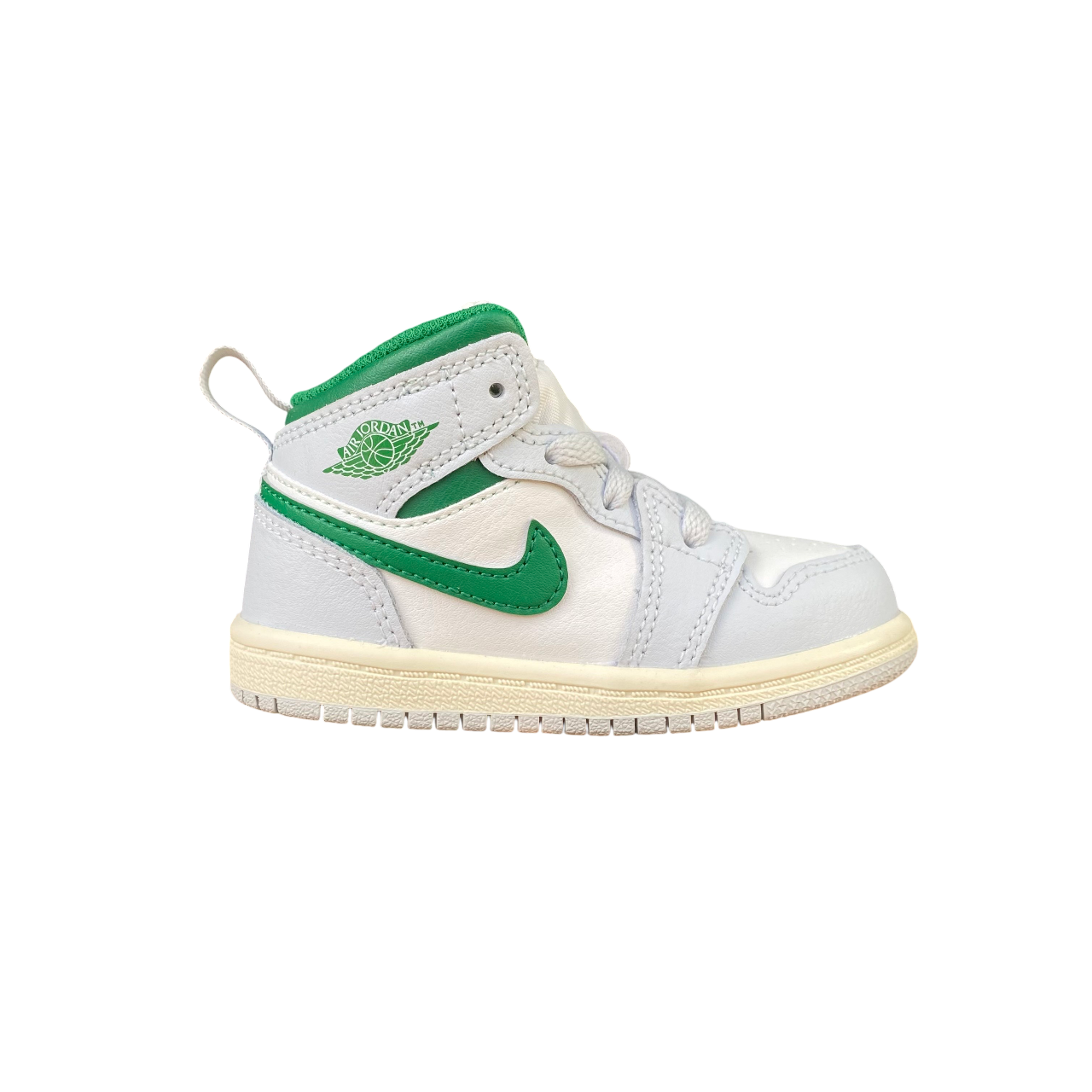 Jordan scarpa sneakers da bambino Jordan 1 Mid DQ8425-142 bianco-platino-verde