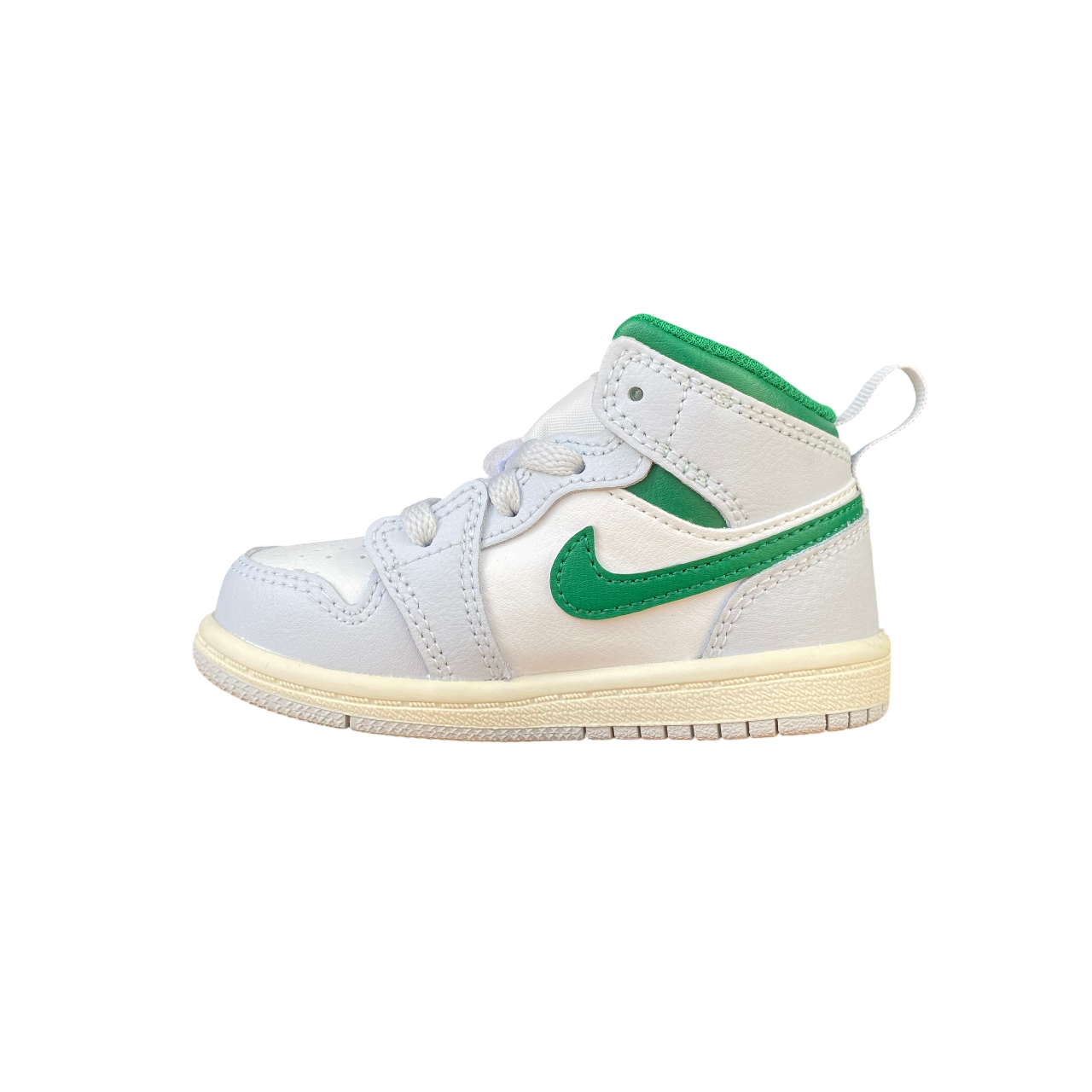 Jordan scarpa sneakers da bambino Jordan 1 Mid DQ8425-142 bianco-platino-verde