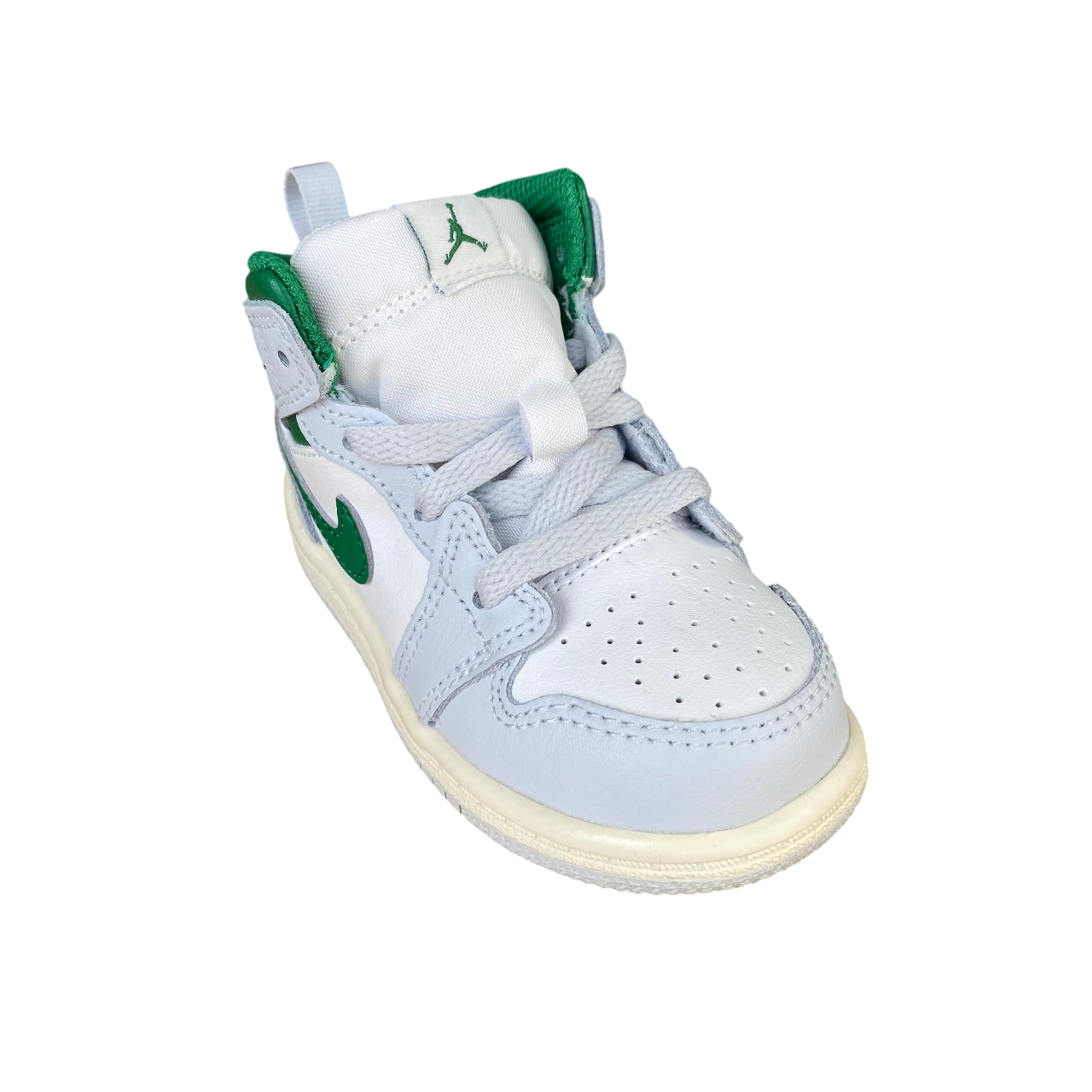 Jordan scarpa sneakers da bambino Jordan 1 Mid DQ8425-142 bianco-platino-verde