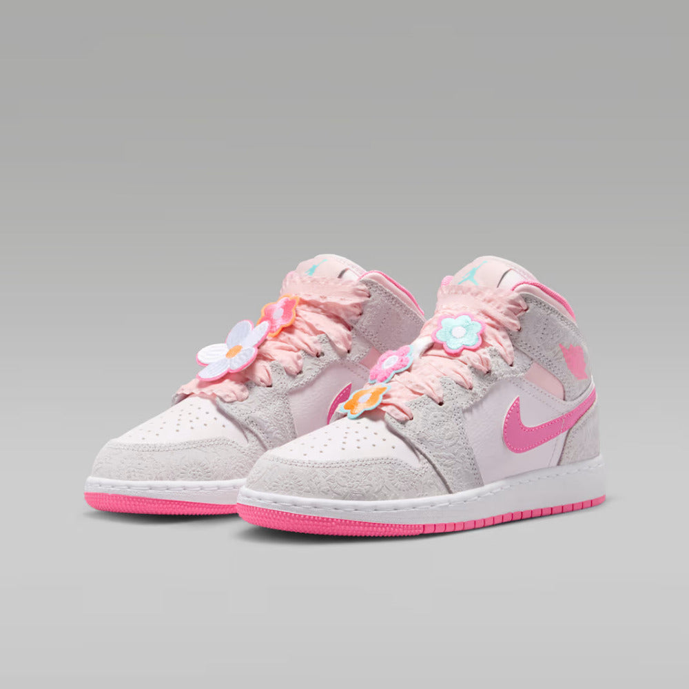 Jordan scarpa sneakers da ragazza Air Jordan 1 Mid Alt Se II0592-001 grigio-rosa