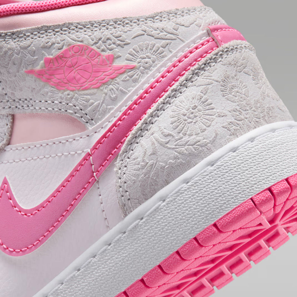 Jordan scarpa sneakers da ragazza Air Jordan 1 Mid Alt Se II0592-001 grigio-rosa