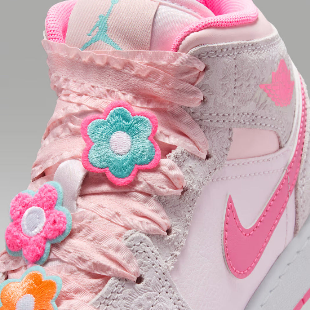 Jordan scarpa sneakers da ragazza Air Jordan 1 Mid Alt Se II0592-001 grigio-rosa