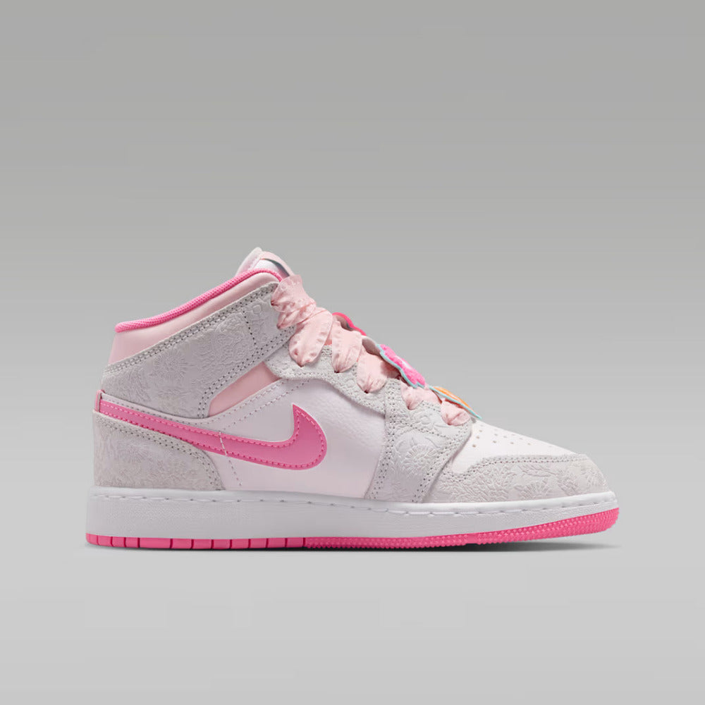 Jordan scarpa sneakers da ragazza Air Jordan 1 Mid Alt Se II0592-001 grigio-rosa
