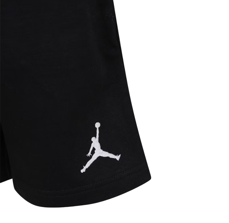 Jordan pantaloncino da ragazzo in cotone con logo Jumpman ricamato 95C575-023 nero