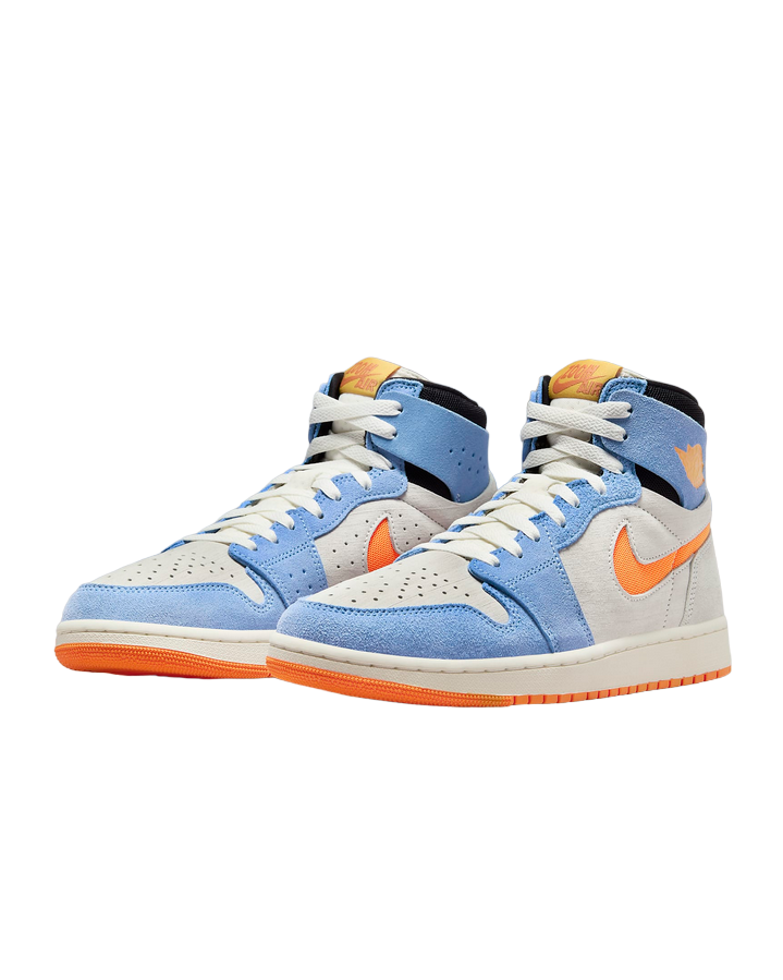 Jordan scarpa sneakers da uomo Jordan Air 1 Zoom CMFT 2 DV1307-184 sabbia azzurro argento arancio