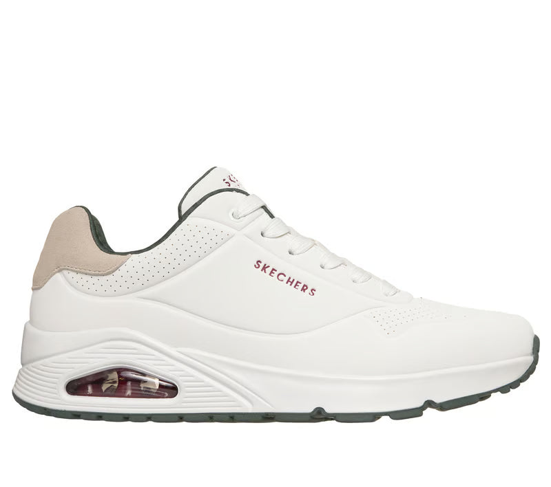 Skechers scarpa sneakers da uomo UNO - Suited On Air 183004/WGRN bianco-verde