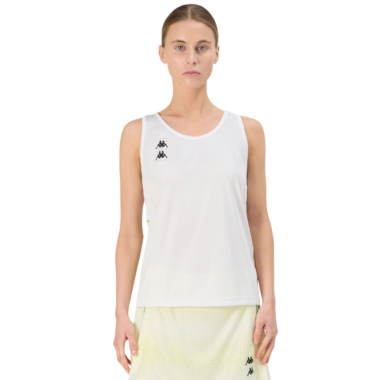 Kappa canotta da donna Kombat Padel Fre 2 38211XW-A13 bianco-giallo