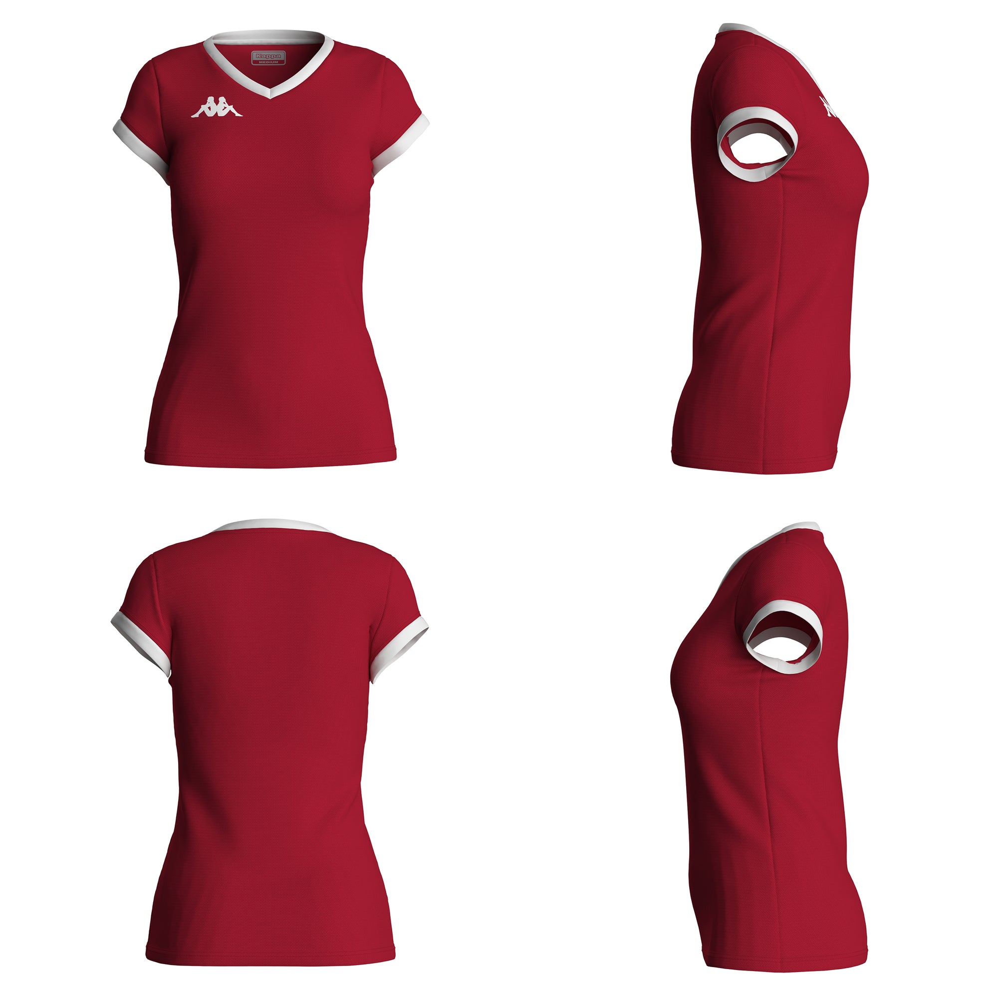 Kappa maglia manica corta da ragazzi per pallavolo Gavelia 321W5ZWjr-A04 rosso-bianco