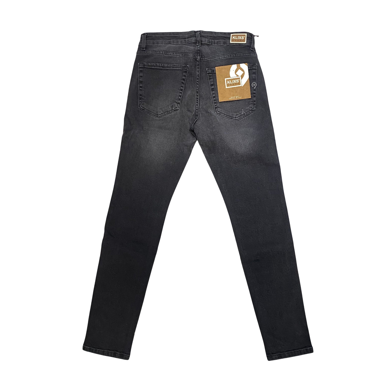 Klixs Jeans Mike 01154MP Nero - Pantalone jeans uomo slim fit strappato - retro 