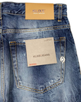 Klixs pantaline jeans da uomo slavato con rotture Kevin 01170UB blu sfumato