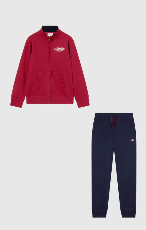 Champion Tuta Felpata junior con Zip Intera 307261-RS508 Rosso