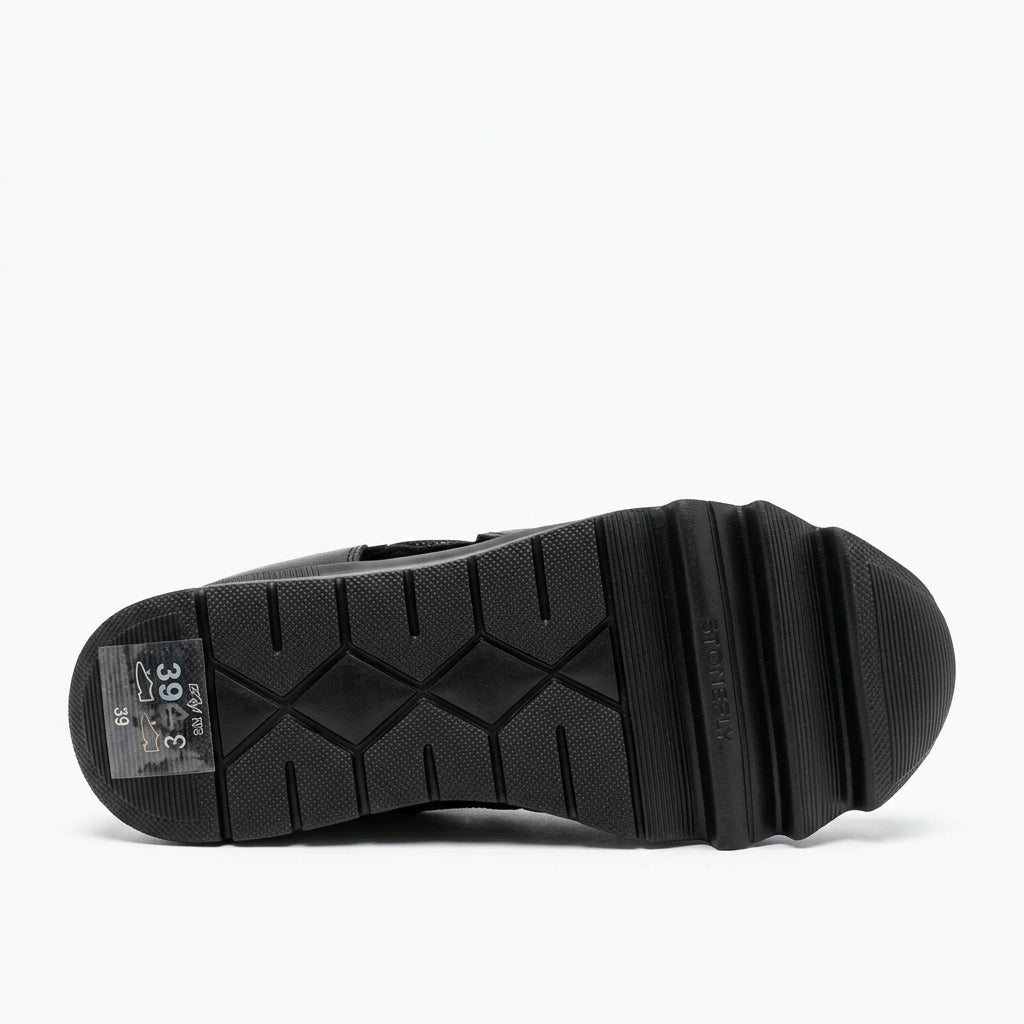 Stonefly Scarpa da donna con laccio elastico e cerniera Spock 52 224320 000 nera