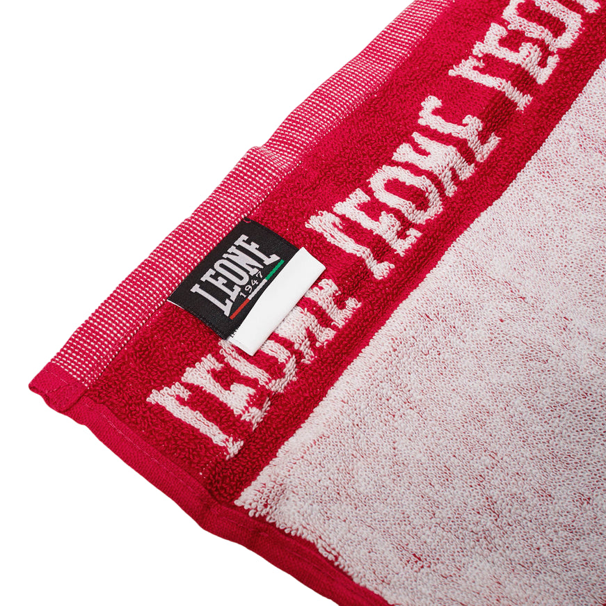 LEONE Asciugamano da Ring in spugna AC914 Rosso - logo