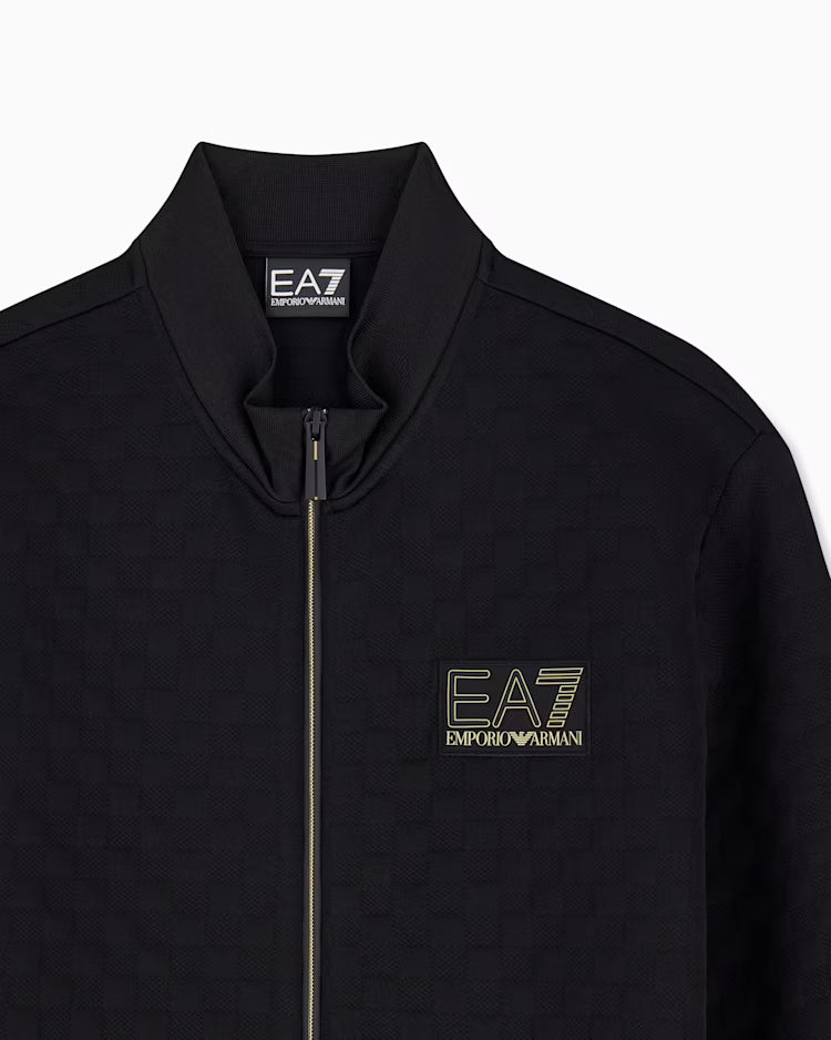 EA7 Felpa Premium Label Full Zip 7M002246AF26241UC001 Uomo Nero - Felpa Sportiva