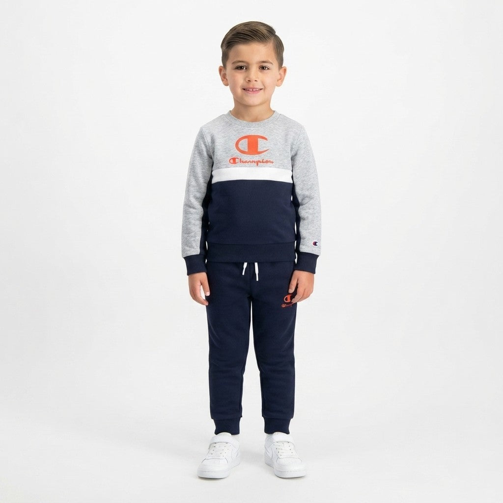 Champion tuta sportiva junior in cotone felpato Sweatsuit 307721 BS517 blu