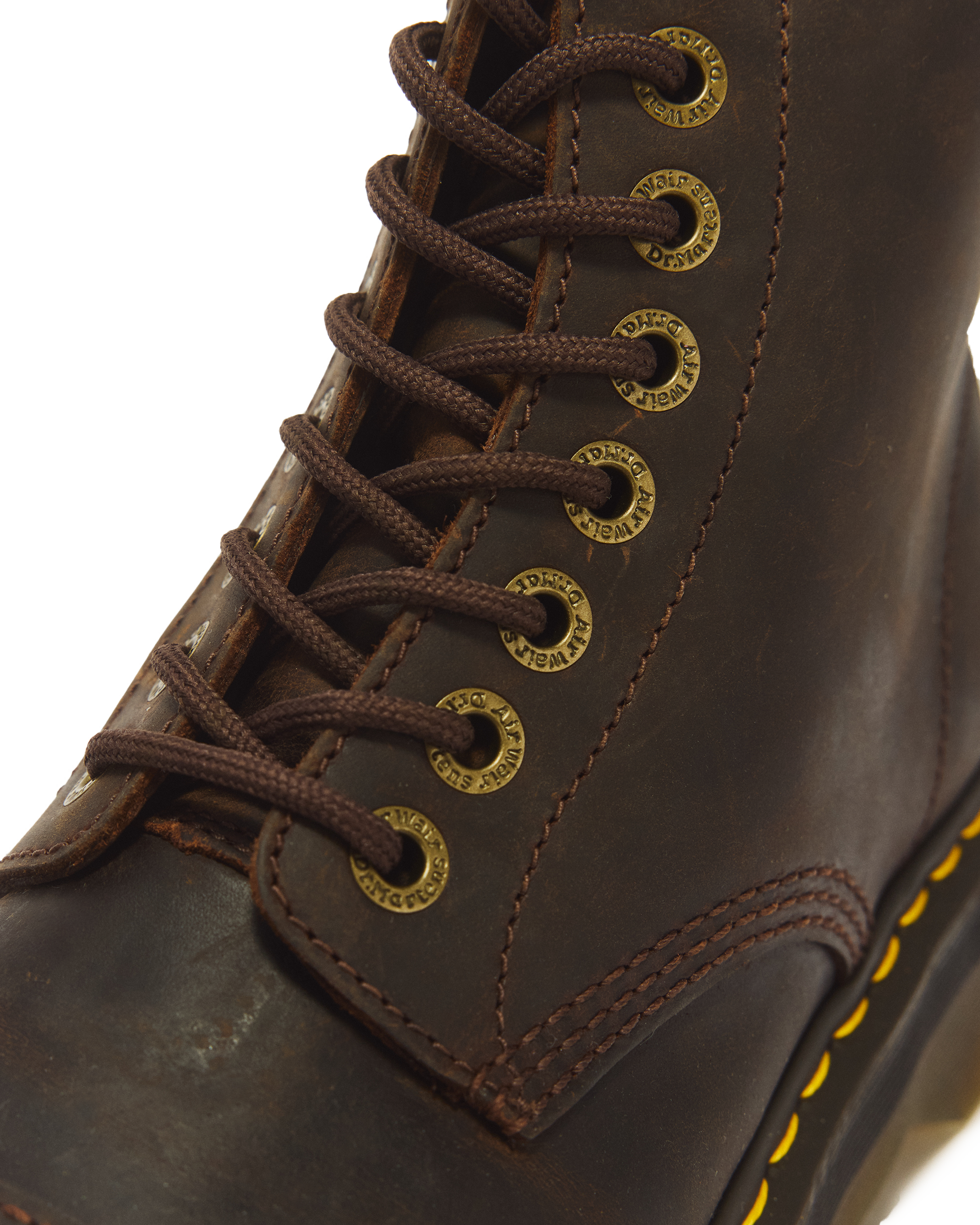 Dr. Martens Sinclair 40910200 Donna Marrone - Stivale Platform Pelle Crazy Horse Zip