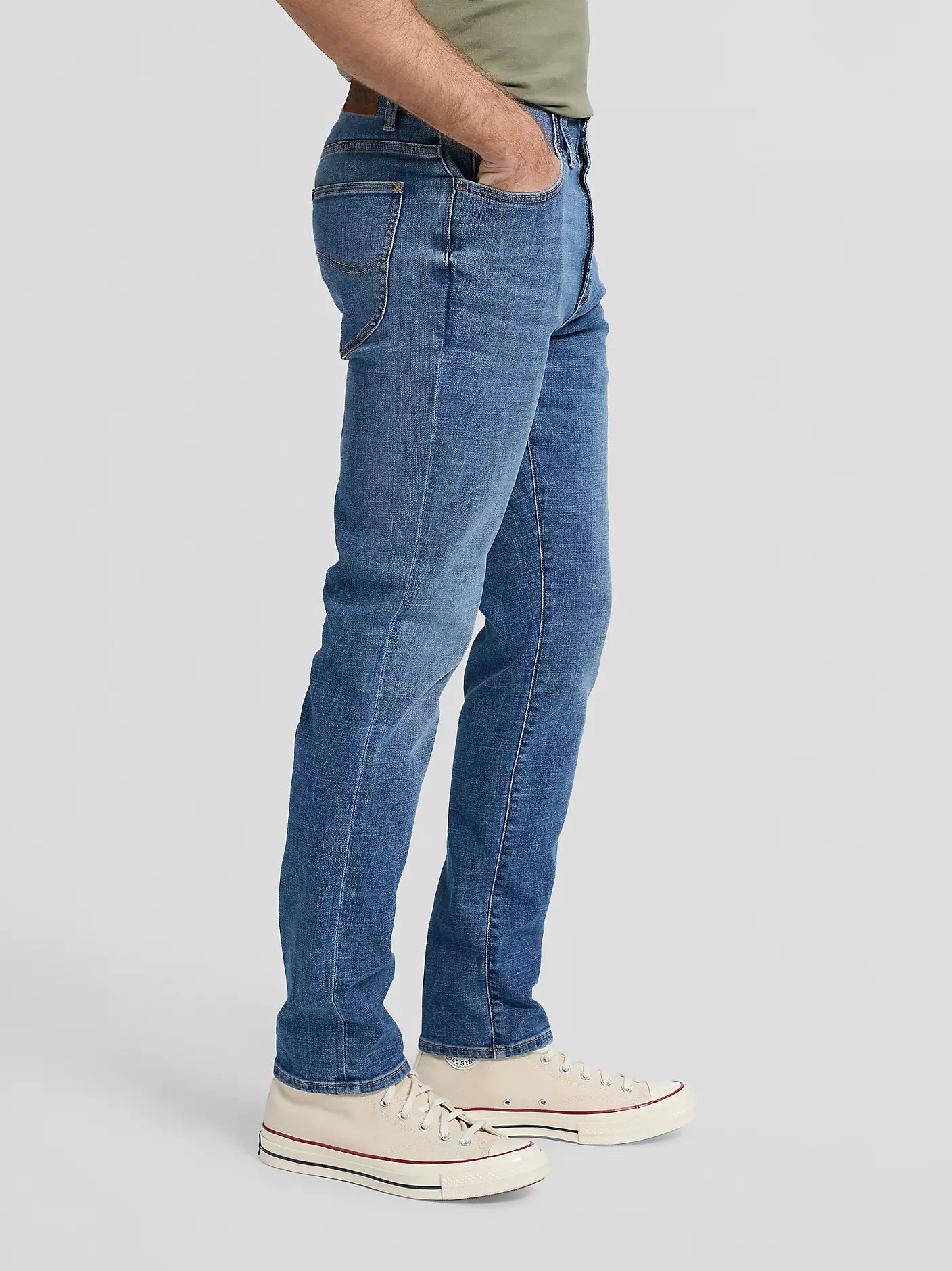 Lee Pantalone Jeans Uomo Slim MVP 112376321 Blue Print lato