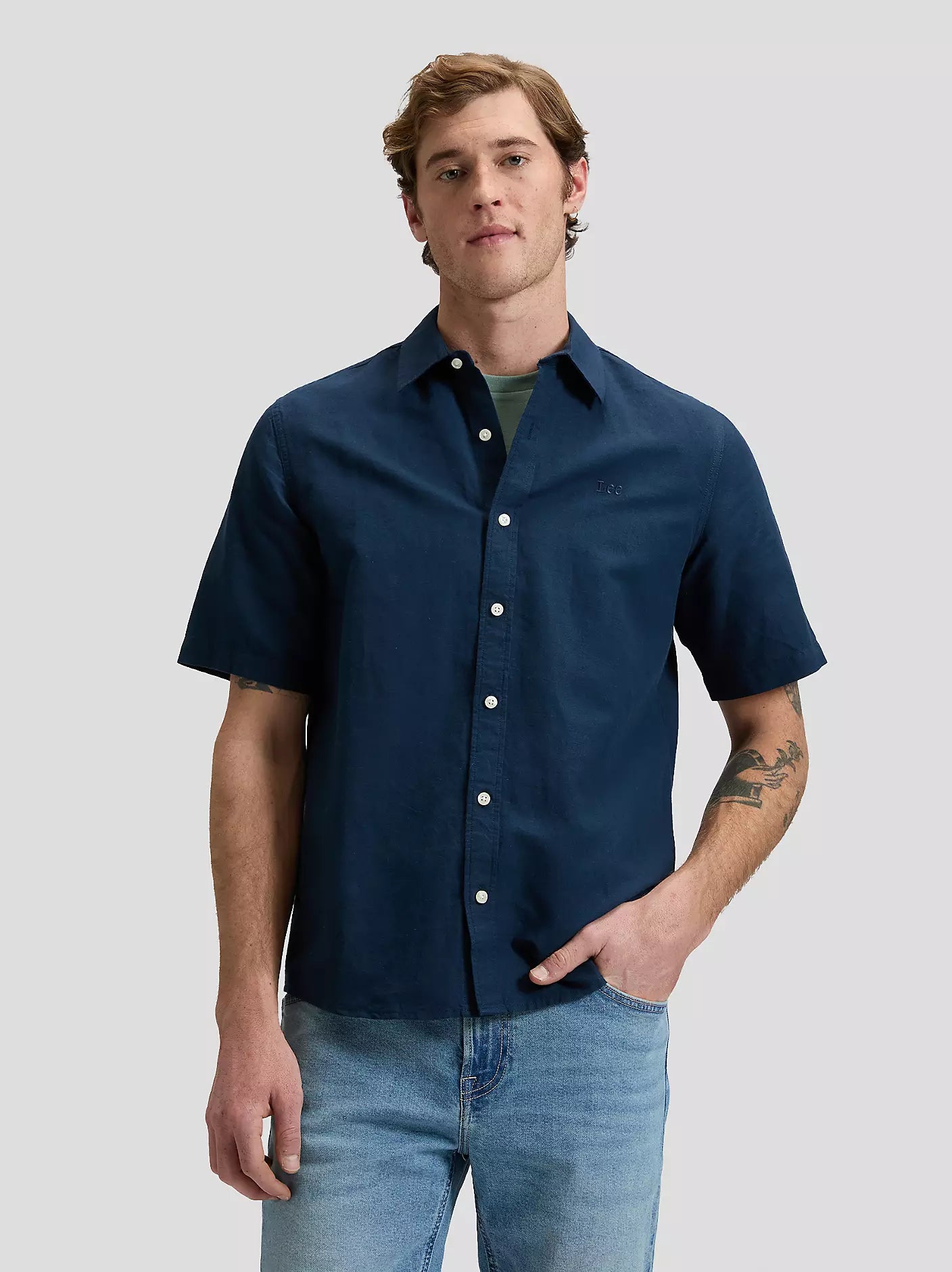 Lee camicia manica corta da uomo da uomo 112376564 blu