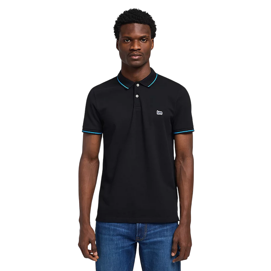 Lee polo manica corta da uomo in cotone pique L61ARL01 nero