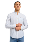 Lee camicia da uomo manica lunga con bottone al collo 112349979 bianco celeste