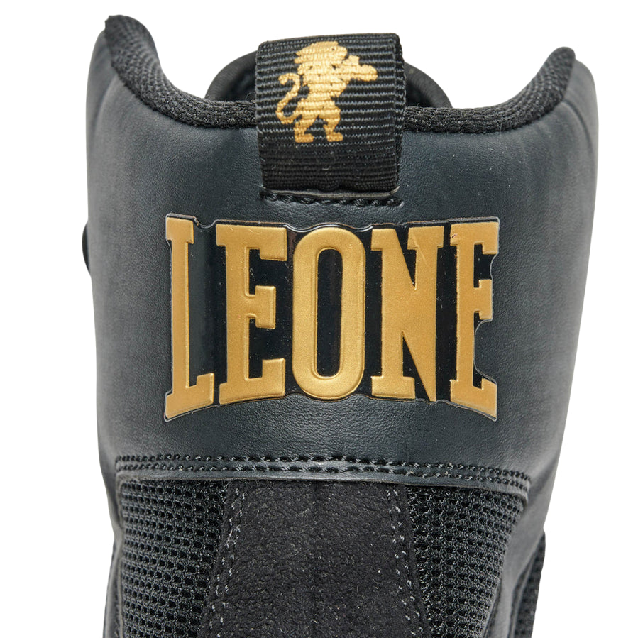 Leone 1947 Stivaletti Premium CL110 Nero – Scarpe da Boxe Unisex, Comfort e Stabilità - ZOOM TALLONE 
