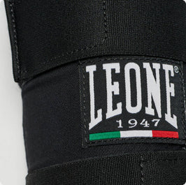 Leone Paratibia Basic PT132 Nero – Paratibia unisex, protezione allenamento, chiusura velcro regolabile logo