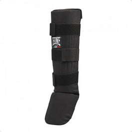 Leone Paratibia Basic PT132 Nero – Paratibia unisex, protezione allenamento, chiusura velcro regolabile