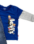 Levi's Kids completo da bambino maglietta manica lunga e pantalone jeans 6EJ099-U85 blu