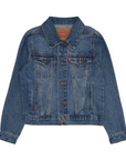 Levi's Kids giacca in jeans da ragazzo LVB Trucked 9E2058 M8X LW bristol blu medio