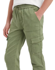 Levi's Kids pantalone Cargo da bambino con elastico in vita e la fondo 9EJ115-E6U verde oliva
