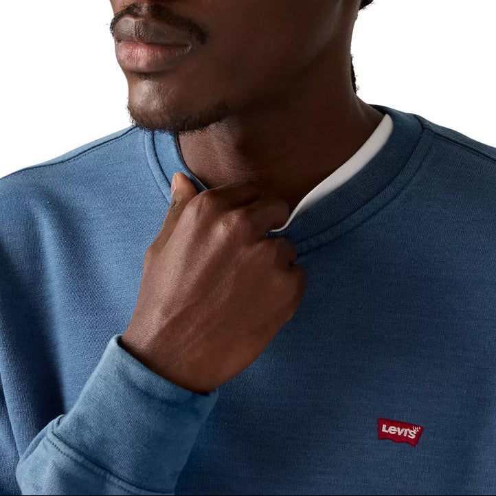 Levi’s – Felpa Uomo New Original Housemark 359090069 Indaco Blu | Cotone Better Cotton, Logo Iconico, Comfort Casual Everyday - dettaglio