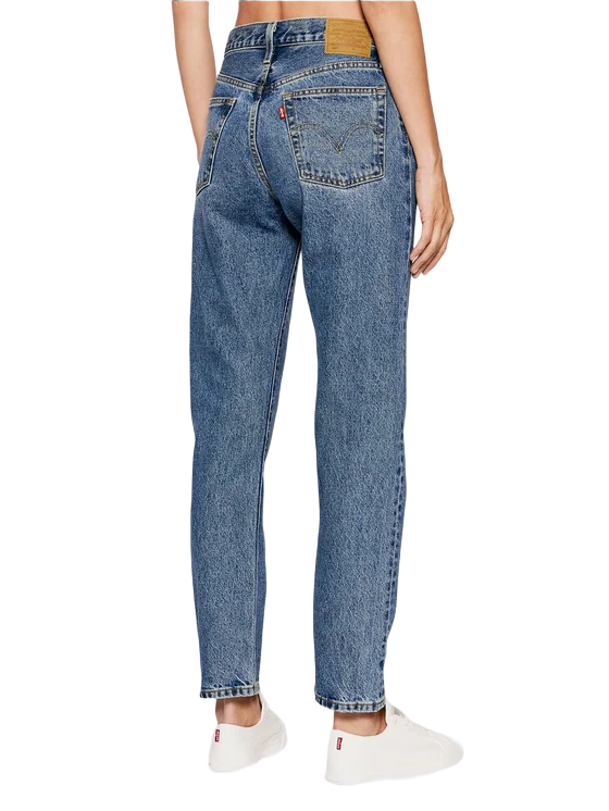 Levi's Jeans 501 Cropped Donna 36200-0236 Blu Medio Vita Alta Bottoni vista da dietro