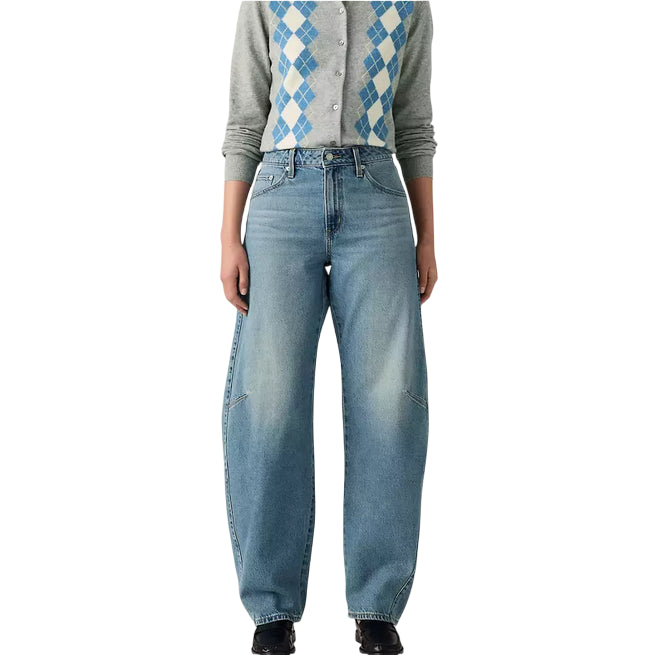 Levi’s – Jeans Donna Baggy Barrel Dad 0039A0002 Denim Blu| Loose Fit, Vita Alta, Comfort Street Vintage
