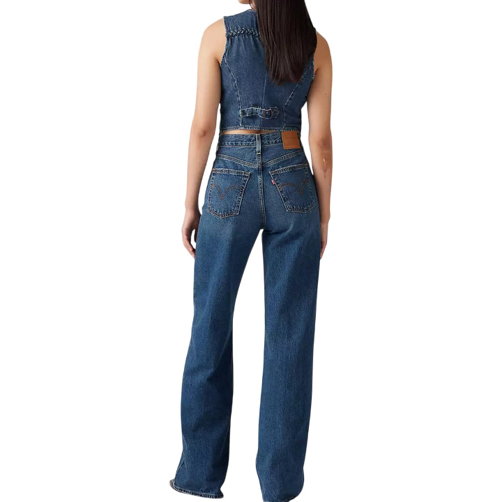 Levi’s Jeans Donna Ribcage Wide Leg A60810012 Blu – Vita Altissima, Gamba Ampia e Denim Sostenibile per Stile Iconico & Comfort Everyday - retro
