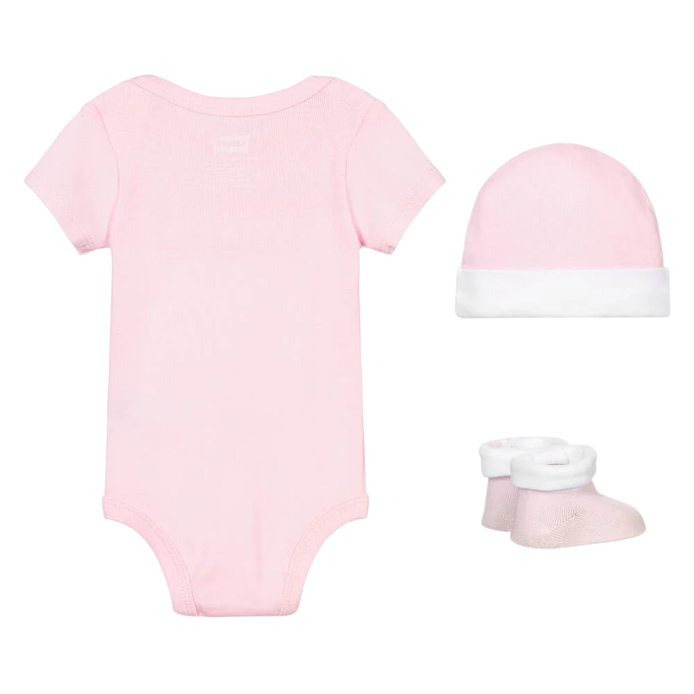 Levi's Kids completo body cappellino e calzini da neonato con logo batwing LL0019-A4U rosa