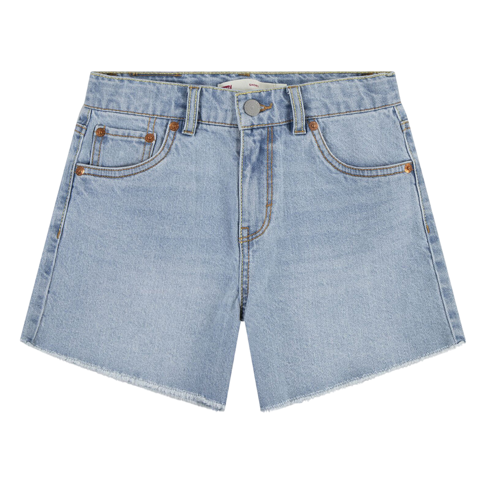 Levi's Kids pantaloncino in jeans da ragazza a taglio vivo 4EM220-L9Y blu medio