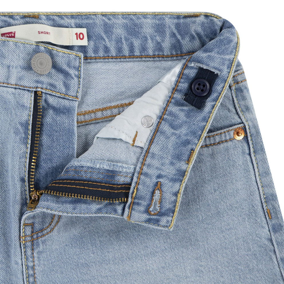 Levi's Kids pantaloncino in jeans da ragazza a taglio vivo 4EM220-L9Y blu medio