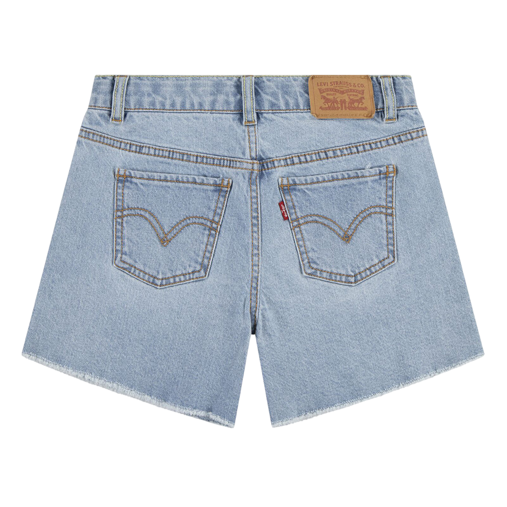 Levi's Kids pantaloncino in jeans da ragazza a taglio vivo 4EM220-L9Y blu medio