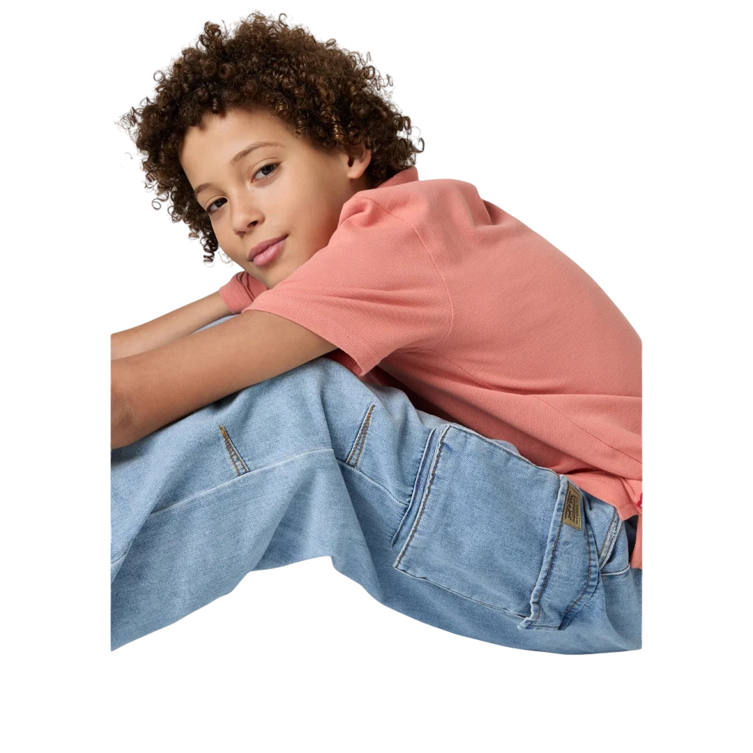 Levi's Kids pantalone in jeans cargo 9EM376-L9K blu medio