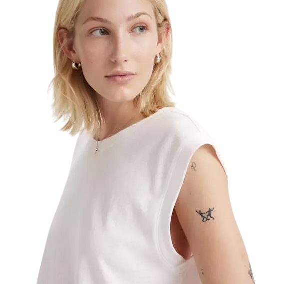Levi's maglietta smanicata da donna Boxy A87940001 bianco