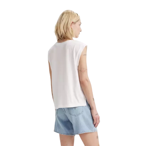 Levi's maglietta smanicata da donna Boxy A87940001 bianco