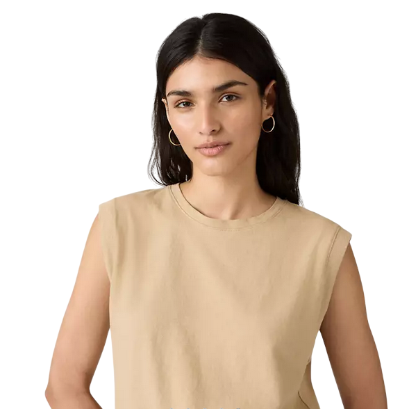 Levi's maglietta smanicata da donna Boxy A87940010 safari