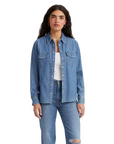 Levi's camicia da donna in jeans Westers Iconic 16786-0017 blu medio