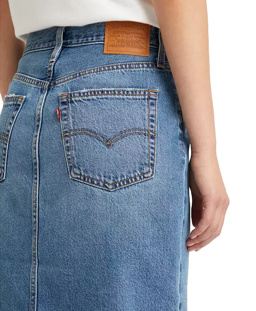 Levi s gonna in jeans da donna co spacco laterale A4711 0000 blu chiar Sportiamo