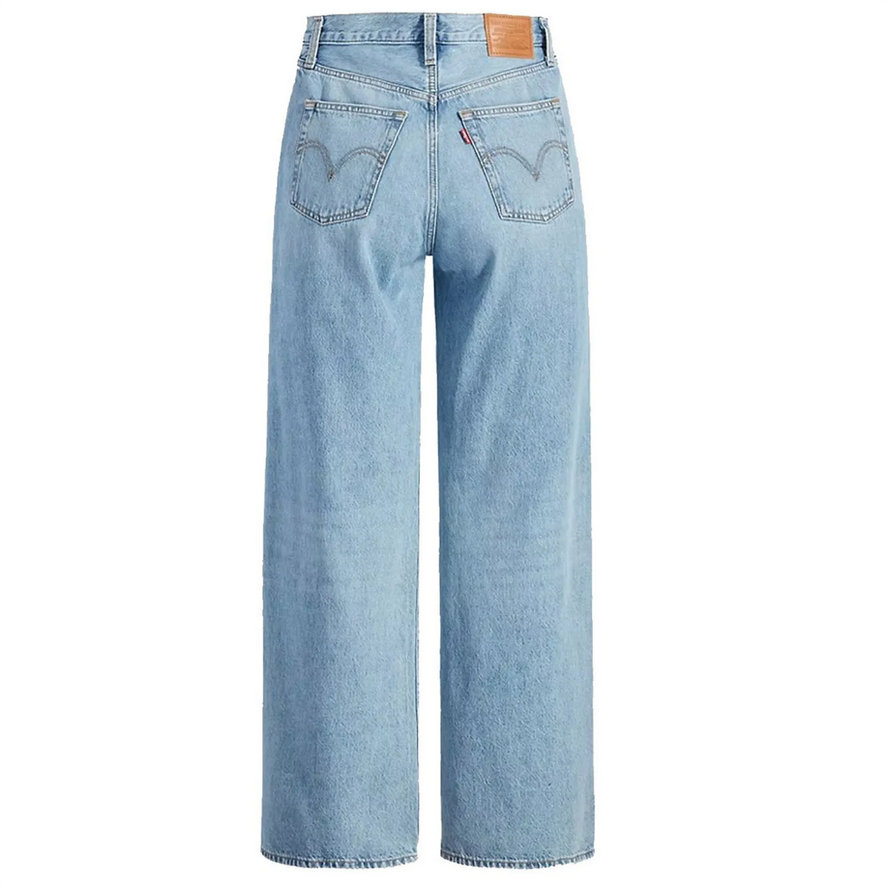 Levi&#39;s pantalone da donna in Jeans Ribcage a gamba ampia A60810002 blu chiaro
