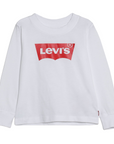 Levis Kids T-shirt manica lunga da bambino Batwing Tee 6E8646-001 bianco